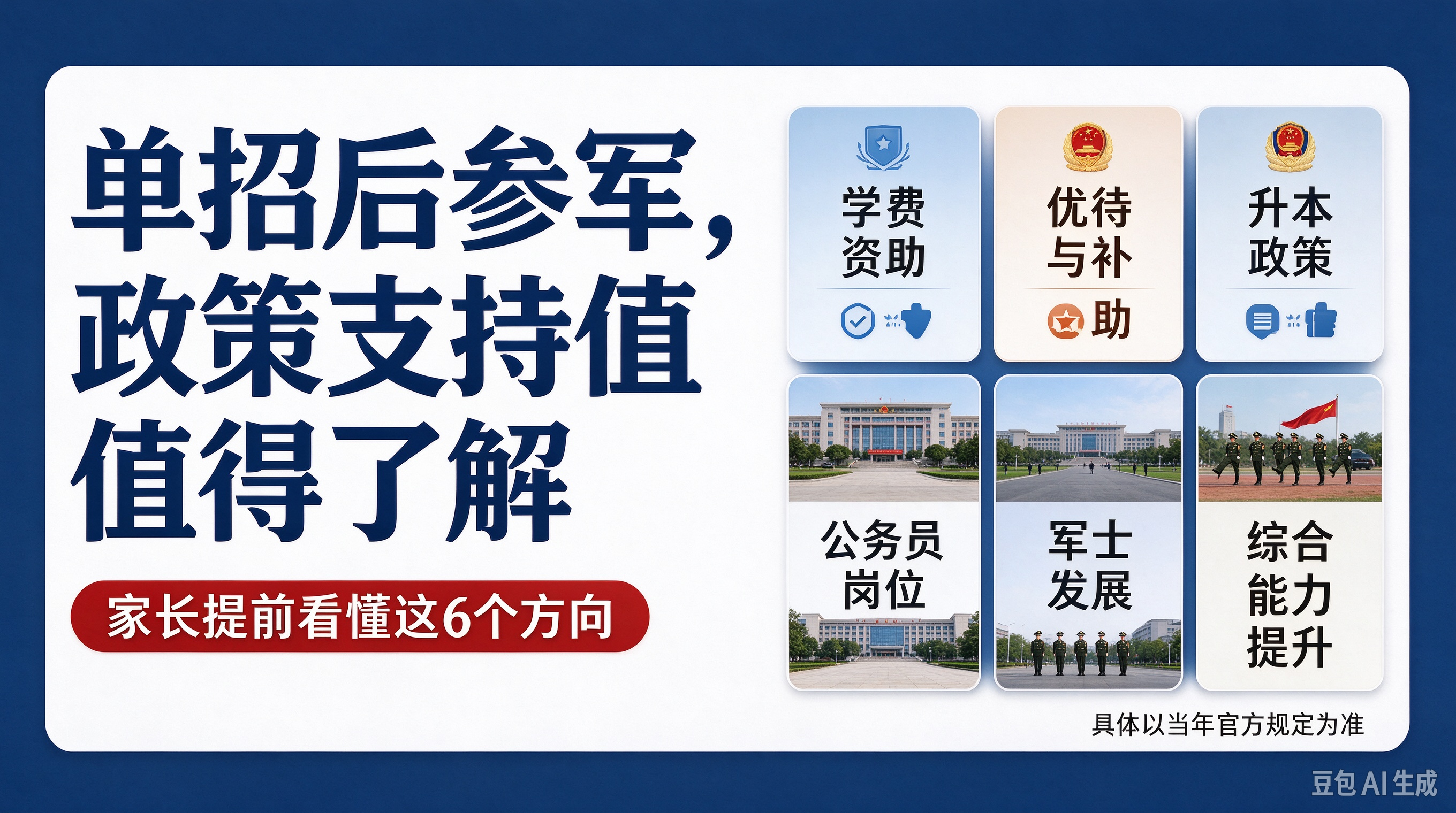 单招后参军，这些政策支持值得了解